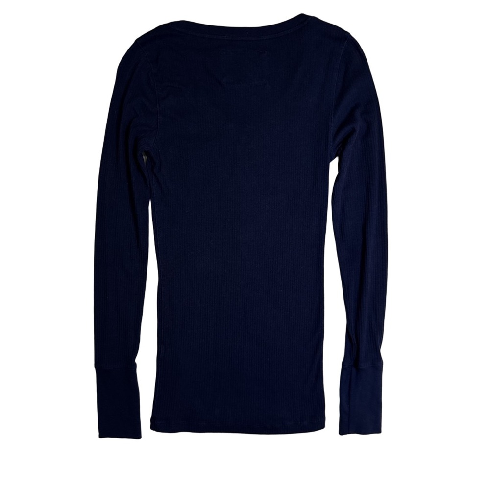 Aeropostale Shirt Tee  Navy Blue Long Sleeve Henley Size Medium Button Front NEW - Picture 12 of 12